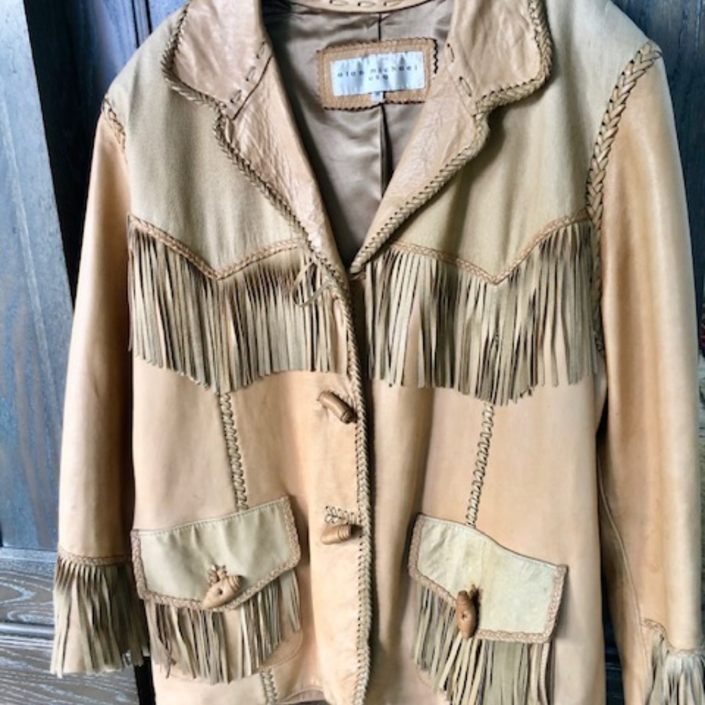 Mens Fringe leather jacket Alan Michael USA
